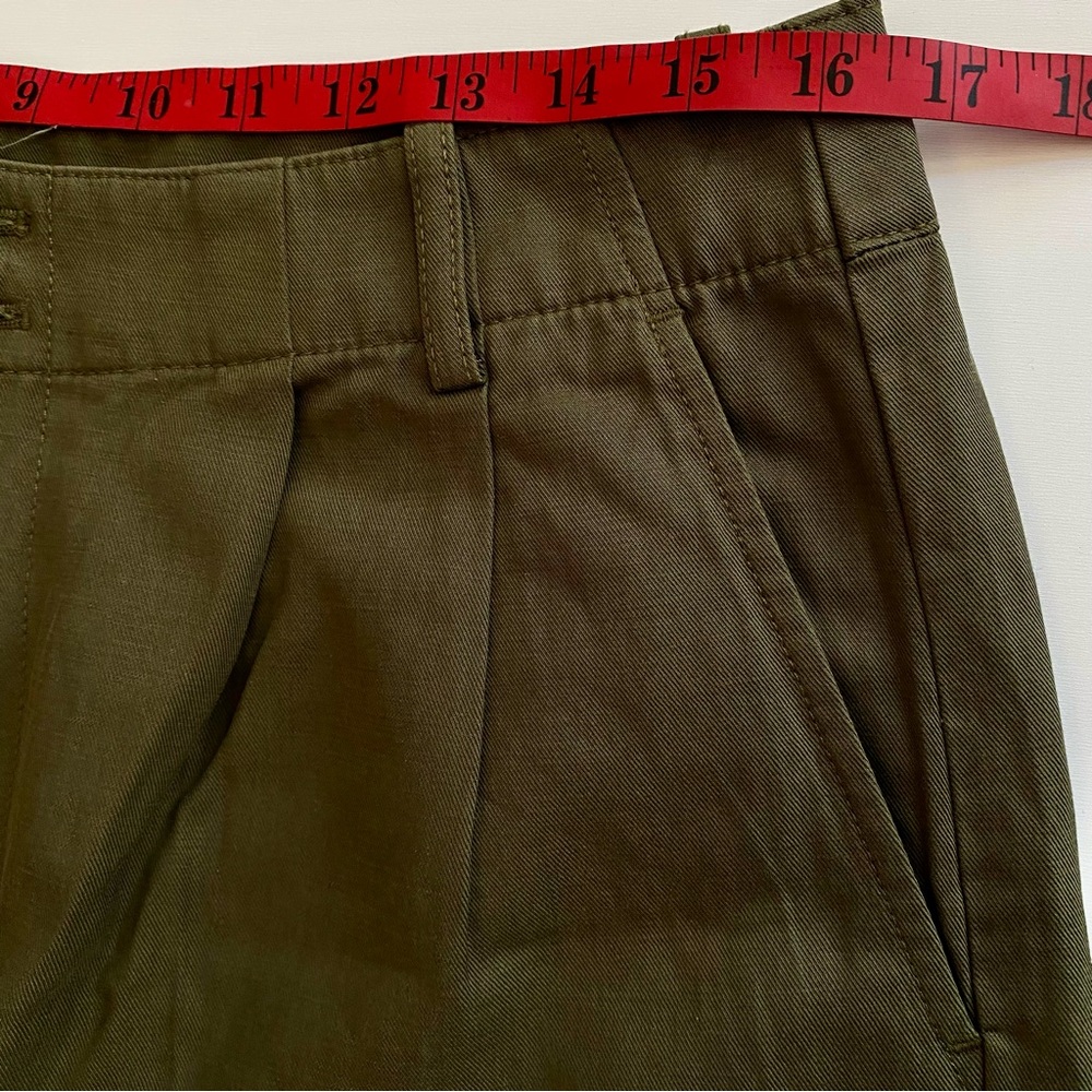 NWT 🫒 Madewell Harlow Wide-Leg Pants, Full Length, Linen Blend, Olive Green, 12 - Picture 7 of 16